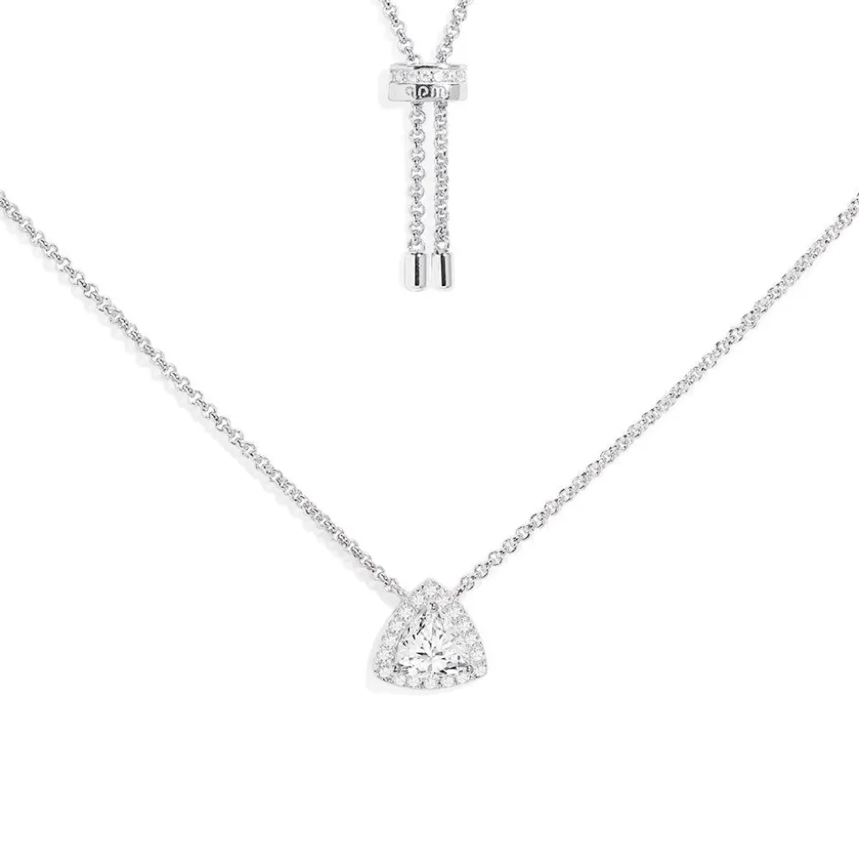 APM Monaco Triangle Pave Adjustable Necklace- Necklaces