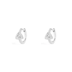 APM Monaco Triangle Pave Hoop Earrings- Earrings