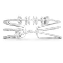 APM Monaco Triple Cuff With Sliding Rings- Bracelets