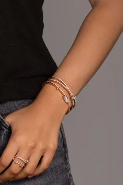 APM Monaco Triple Cuff With Sliding Rings- Bracelets
