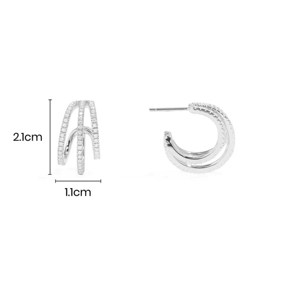 APM Monaco Triple Hoop Earrings- Earrings