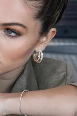 APM Monaco Triple Hoop Earrings- Earrings