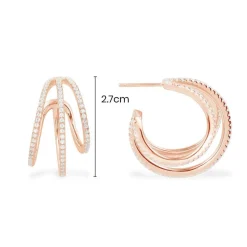 APM Monaco Triple Hoop Earrings- Earrings