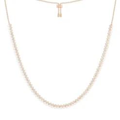 APM Monaco Up And Down Adjustable Necklace With Pearls- Necklaces