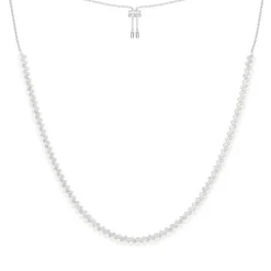 APM Monaco Up And Down Adjustable Necklace With Pearls- Necklaces