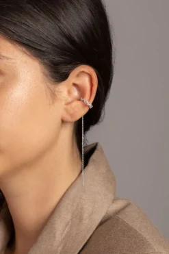 APM Monaco Up And Down Drop Ear Cuff With Chain- Earrings