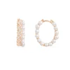 APM Monaco Up And Down Hoop Earrings With Pearls- Earrings
