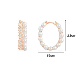 APM Monaco Up And Down Hoop Earrings With Pearls- Earrings