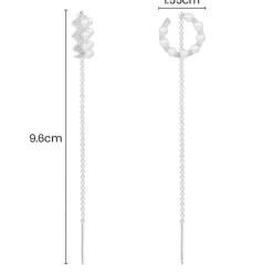 APM Monaco Up And Down Pearls Ear Cuff With Chains- Earrings