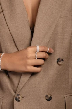 APM Monaco Up And Down Ring White- Rings