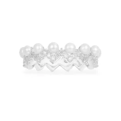 APM Monaco Up And Down Ring With Pearls- Rings