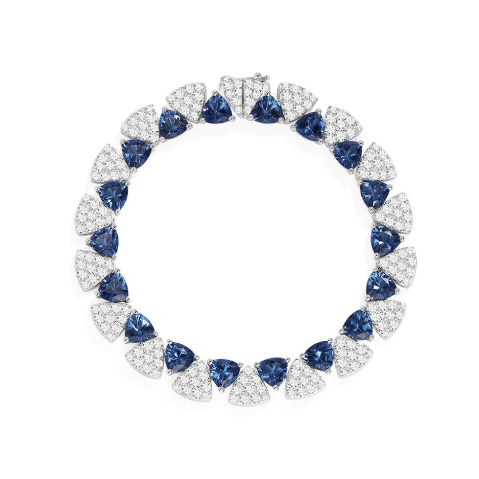 APM Monaco White & Blue Triangle Bracelet- Bracelets