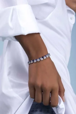 APM Monaco White & Blue Triangle Bracelet- Bracelets