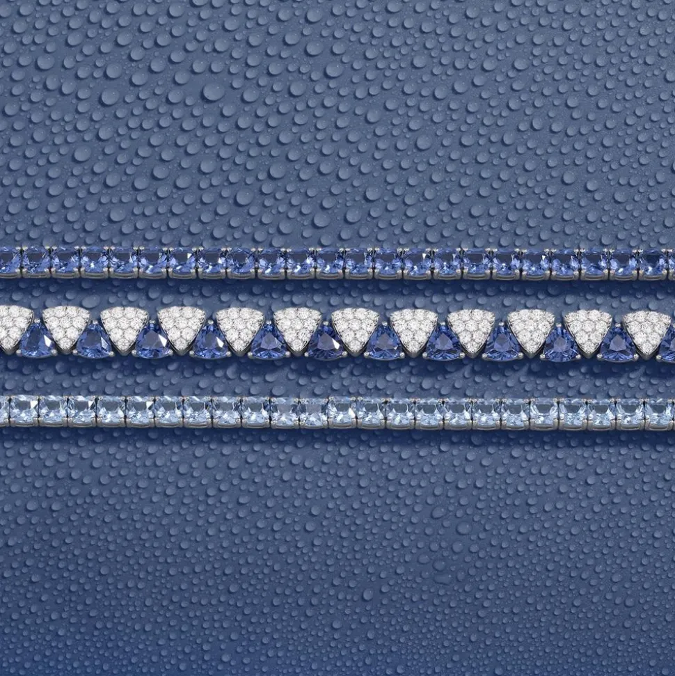 APM Monaco White & Blue Triangle Bracelet- Bracelets