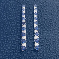 APM Monaco White & Blue Triangle Drop Earrings- Earrings