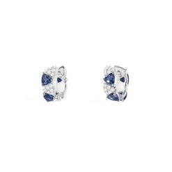APM Monaco White & Blue Triangle Hoop Earrings- Earrings