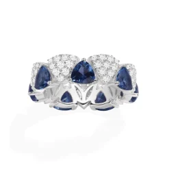 APM Monaco White & Blue Triangle Ring- Rings