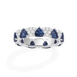 APM Monaco White & Blue Triangle Ring- Rings