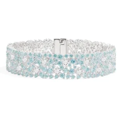 APM Monaco White & Lagoon Blue Pave Bracelet- Bracelets
