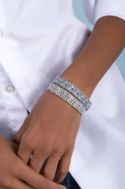 APM Monaco White & Lagoon Blue Pave Bracelet- Bracelets