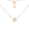 APM Monaco White Hoop Adjustable Necklace- Necklaces