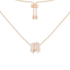 APM Monaco White Hoop Adjustable Necklace- Necklaces