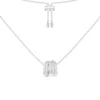 APM Monaco White Hoop Adjustable Necklace- Necklaces