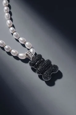 APM Monaco Xl Mood Yummy Bear Adjustable Necklace With Pearls- Necklaces