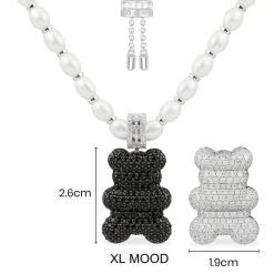 APM Monaco Xl Mood Yummy Bear Adjustable Necklace With Pearls- Necklaces